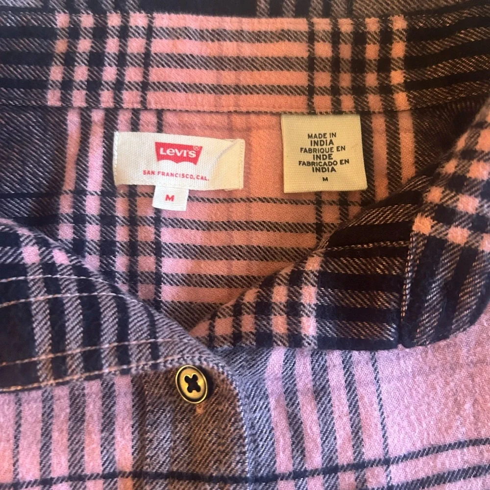 Levi's Pink and Black Plaid Shirt - Picture 8 of 8